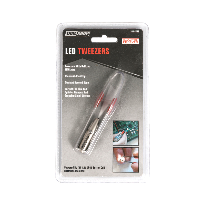 Tweezers le haghaidh scamhadh mala le solas LED OH-E04